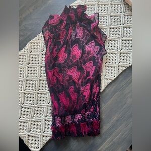 DEPI Black and Pink Semi-Sheer Sleeveless Top Size 6 Like New